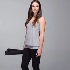 Lululemon No Limits Tank Top Built-In Bra Gray 10